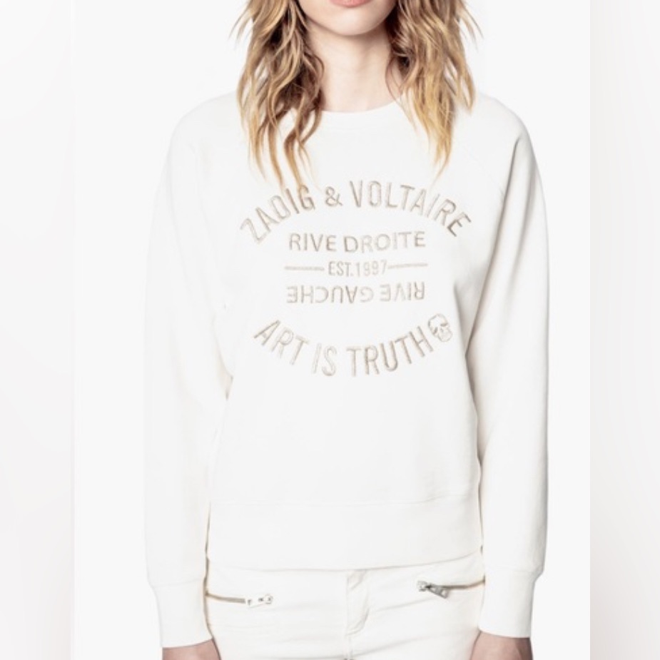 Zadig And Voltaire White Crew Neck Sweatshirt